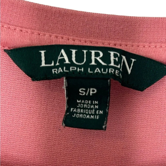 Lauren Ralph Lauren Pink Bell Sleeve Top Sz S Crewneck - Picture 5 of 11